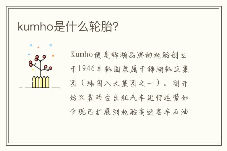 kumho是什么轮胎？