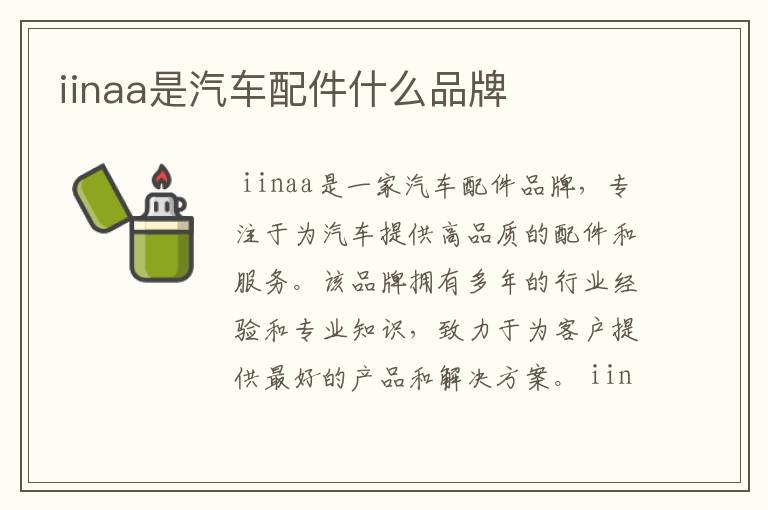 iinaa是汽车配件什么品牌