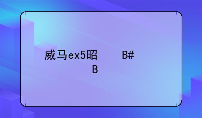 威马ex5是合资车吗