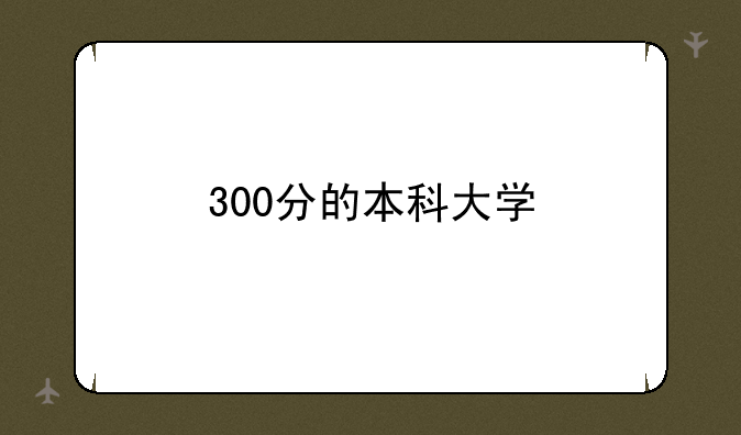 300分的本科大学