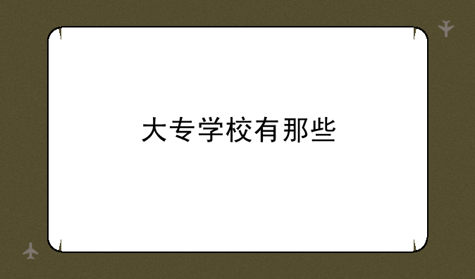 大专学校有那些