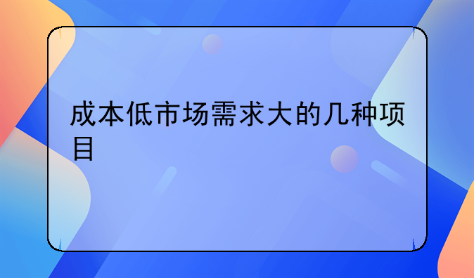 成本低市场需求大的几种项目