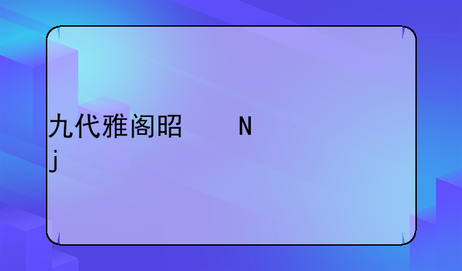 九代雅阁是哪一年的