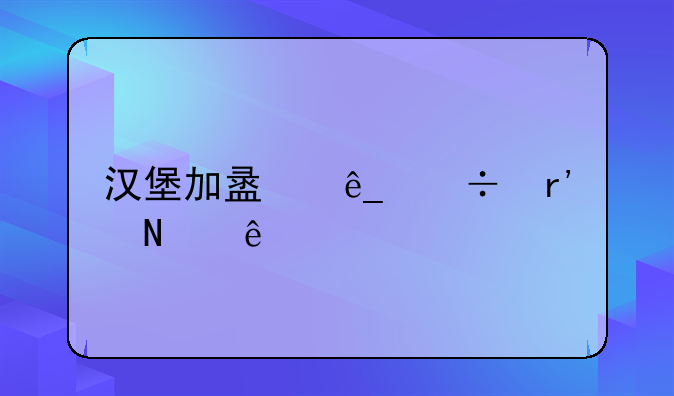 汉堡加盟店都有哪些