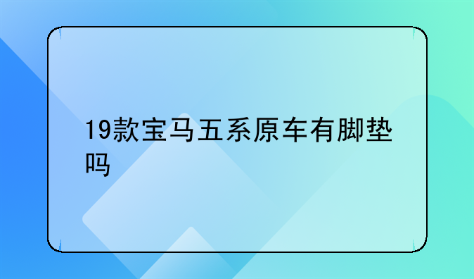 19款宝马五系原车有脚垫吗