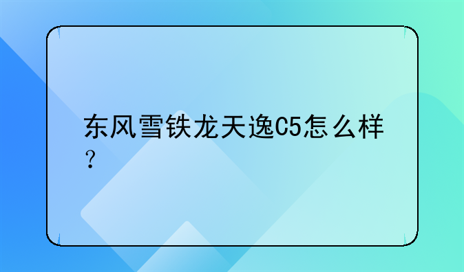 东风雪铁龙天逸C5怎么样？