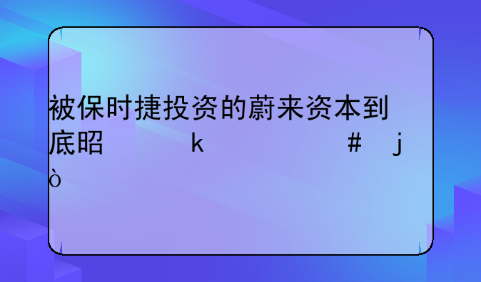 被保时捷投资的蔚来资本到底是做什么的？