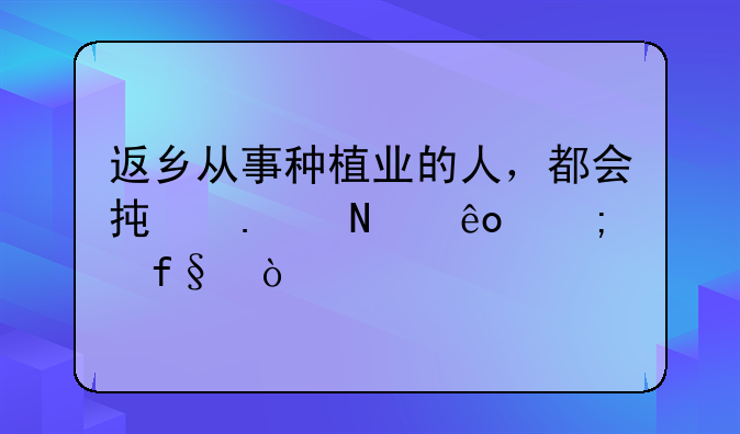 返乡从事种植业的人，都会承担哪些风险？