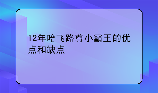 12年哈飞路尊小霸王的优点和缺点