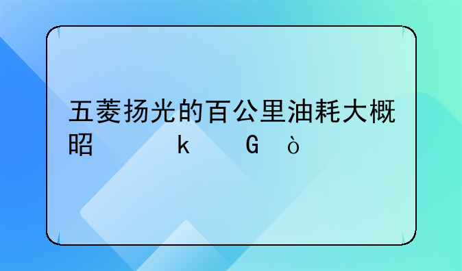 五菱扬光的百公里油耗大概是多少？