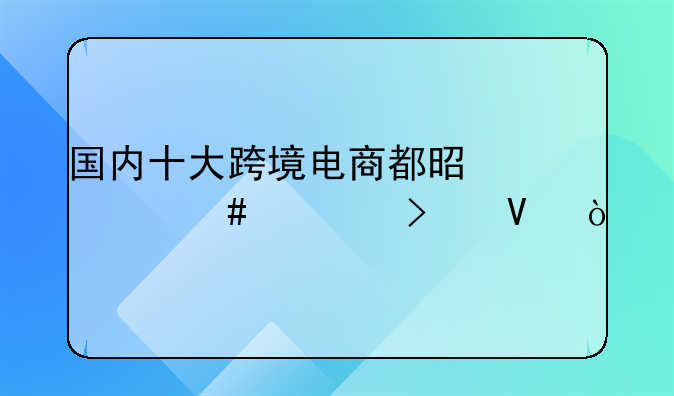 国内十大跨境电商都是什么公司啊？