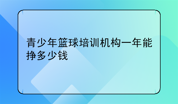 青少年篮球培训机构一年能挣多少钱