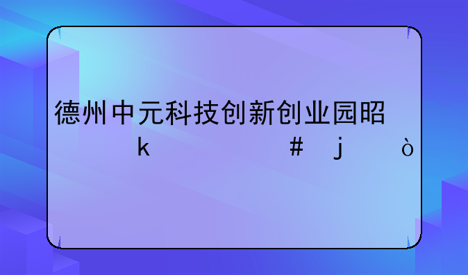 德州中元科技创新创业园是做什么的？