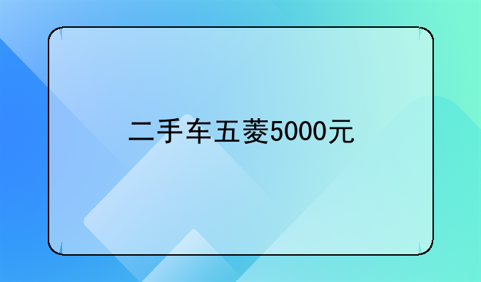 二手车五菱5000元