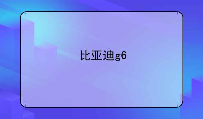 比亚迪g6