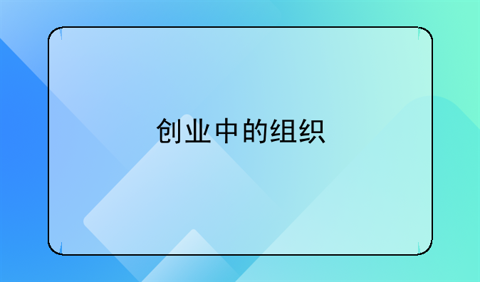 创业中的组织