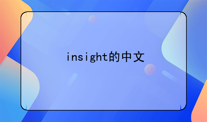 insight的中文